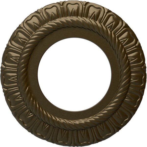 Ekena Millwork Claremont Ceiling Medallion (Fits Canopies up to 5 5/8"), Hnd-Painted Brass, 9"OD x 4 1/2"ID x 1/2"P CM09CLBRS - main